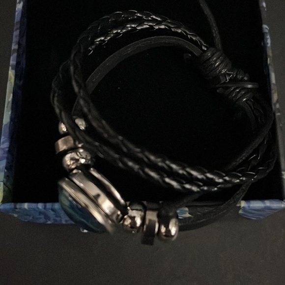 Van Gogh Art Glass Dome Leather Bracelet - New in box - Picture 11 of 14